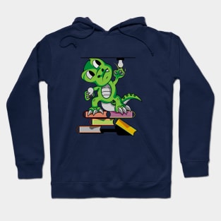 dinosaur in library Hoodie